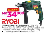 Ryobi 710W Impact Corded Drill HID-710
