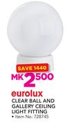 Eurolux Clear Ball And Gallery Ceiling Light Fitting