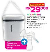 Snookums Wide Neck Twin Padded Bottle Warmer + Snookums Manual Breast Pump