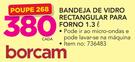 Borcam 1.3Ltr Bandeja De Vidro Rectangular Para Forno- cada