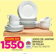 Always Home 20 Peças Jogo De Jantar Branco - Por Conjunto