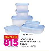 Mainstays Jogo Para Microondas 12 Peças-Por Conjunto