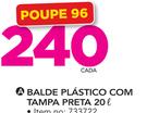 Balde Plástico Com Tampa Preta-20ltr