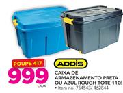Addis Caixa de Armazenamento Preta ou Azul Rough Tote-110Ltr Cada