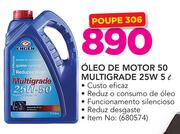 Óleo De Motor 50 Multigrade 25W-5ltr