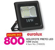 Eurolux 10W Holofote Preto LED FS230
