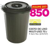 Antracite 70Ltr Cesto de Lixo Multiuso