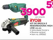 Ryobi Kit de Broca e Rebarbadora High Line DG-2K