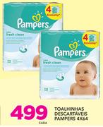Toalhinhas Descartaveis Pampers 4x64-cada