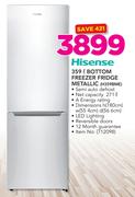 Hisense 359ltr Metallic Bottom Freezer Fridge H359BME