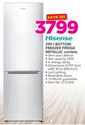Hisense 299ltr Metallic Bottom Freezer Fridge H299BME