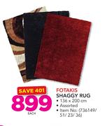 Fotakis Shaggy Rug 136x200cm-Each