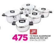 Hart 10-Piece Aluminium Solid Lid Pot Set
