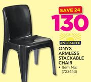 Antracite Onyx Armless Stackable Chair