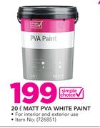 Simple Choice 20ltr Matt PVA White Paint