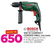 Bosch 500W Compact Corded Drill PSB 500RE