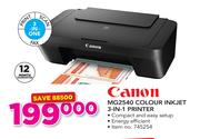 Canon MG2540 Colour Inkjet 3-In-1 Printer