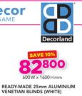 Decorland Ready-Made 25mm Aluminium Venetian Blinds (White) 600x1600mm