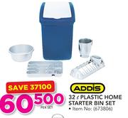 Addis 32Ltr Plastic Home Starter Bin Set-Per Set