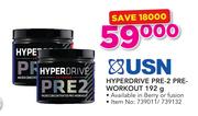 USN Hyperdrive Pre-2 Pre-Workout In Berry Or Fusion-192g