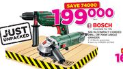 Bosch 500W Compact Corded Drill Or 700W Angle Grinder-Each