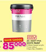 Simple Choice 20ltr Matt PVA White Paint