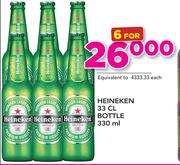 Heineken 33cl Bottle-6 x 330ml