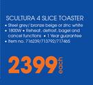 Delonghi Scultura 4 Slice Toaster-Each