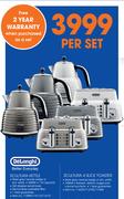 Delonghi 1.5Ltr Scultura Kettle + Delonghi Scultura 4 Slice Toaster-Per Set