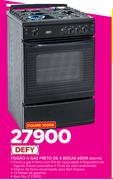 Defy 60cm Fogao A Gas Preto De 4 Bocas DGS170