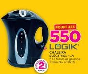 Logik 1.7Ltr Chaleira Electrica