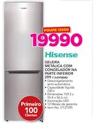 Hisense 299ltr Geleira Metalica Com Congelador Na Parte Inferior H299BME