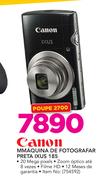Canon Máquina De Fotografar Preta Ixus 185