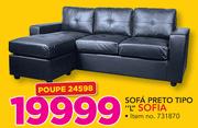 Sofia "L" Sofa Preto Tipo