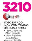 Tissolli 8 Pecas Jogo Em Aco Inox Com Tampas Solidas