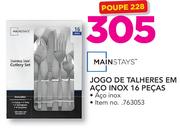 Mainstays 16 Pecas Jogo De Talheres Em Aco Inox 