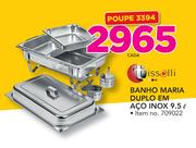 Tissolli 9.5ltr Banho Maria Duplo em aço Inox- cada