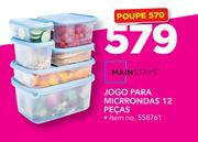 Mainstays 12 Pecas Jogo Para Micrrondas