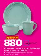 Mainstays 12 Pecas Conjunto De Loica De Jantar De Porcelana