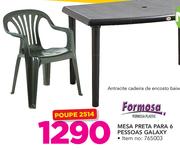 Formosa Mesa Preta Para 6 Pessoas Galaxy