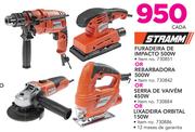 Stramm 500W Furadeira De Impacto/500W Rebarbadora / 450W Serra De Vaivem / 150W Lixadeira Orbit-Each
