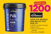 Homestead Tinta PVA Branca Sem Brilho Fast Hide-20ltr