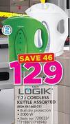 Logik 1.7Ltr Cordless Kettle Assorted RSH-441668 01-Each