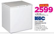 KIC 210Ltr Chest Freezer White KCG 210 1