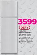 Defy 183Ltr Top Freezer Fridge Metallic D220D