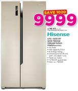 Hisense 670Ltr Side By Side Fridge Dream Gold Finish H670SG