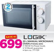 Logik 20Ltr Manual Microwave Oven P70H20L-SEW