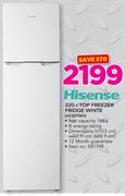 Hisense 220Ltr Top Freezer Fridge White H220TWH