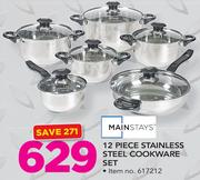Mainstays 12 Piece Stainless Steel Cookware Set