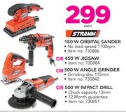 Starmm 150w Orbital Sander Or 450w Jigsaw Or 500w Angle Grinder Or 500w Impact Drill-Each